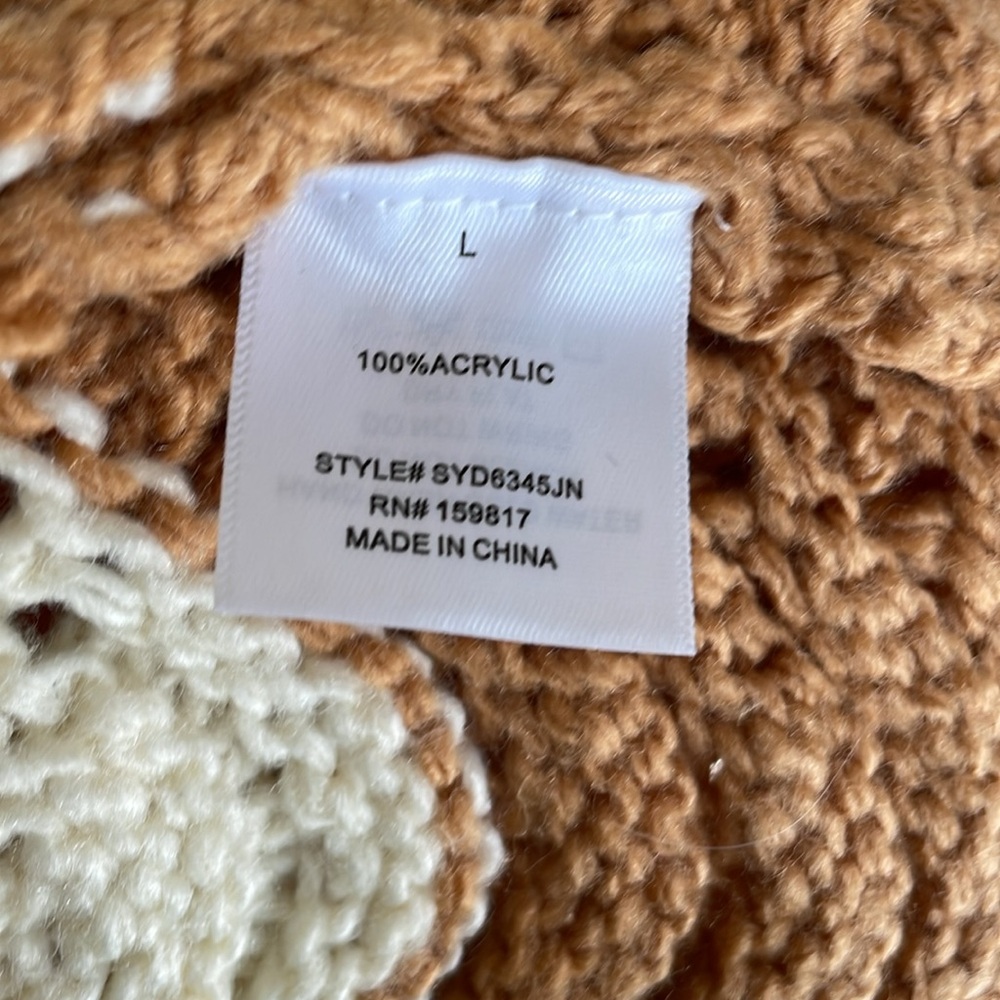 New Altar'd State cardigan large Tan and Cream Cable Knit - Picture 6 of 8
